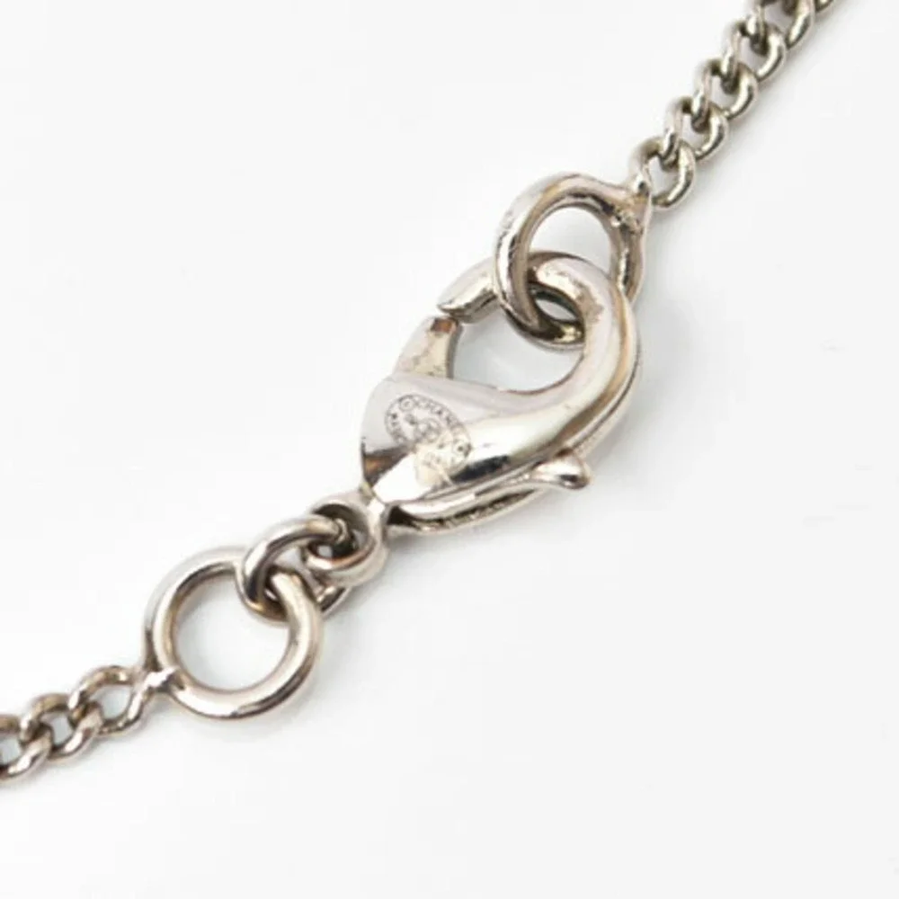 CHANEL Authentic White Logo Necklace